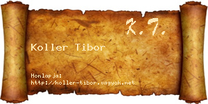 Koller Tibor névjegykártya